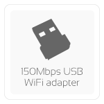 150 Mbps external NANO WiFi USB 2.0 adapter (2.4 GHz - 802.11b/g/n)