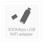 300 Mbps external WiFi USB 2.0 adapter (2.4 GHz - 802.11b/g/n)