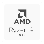 R9-9955HX3D (2.50 to 5.40 GHz – 16 cores / 32 Threads – 128 MB Cache)