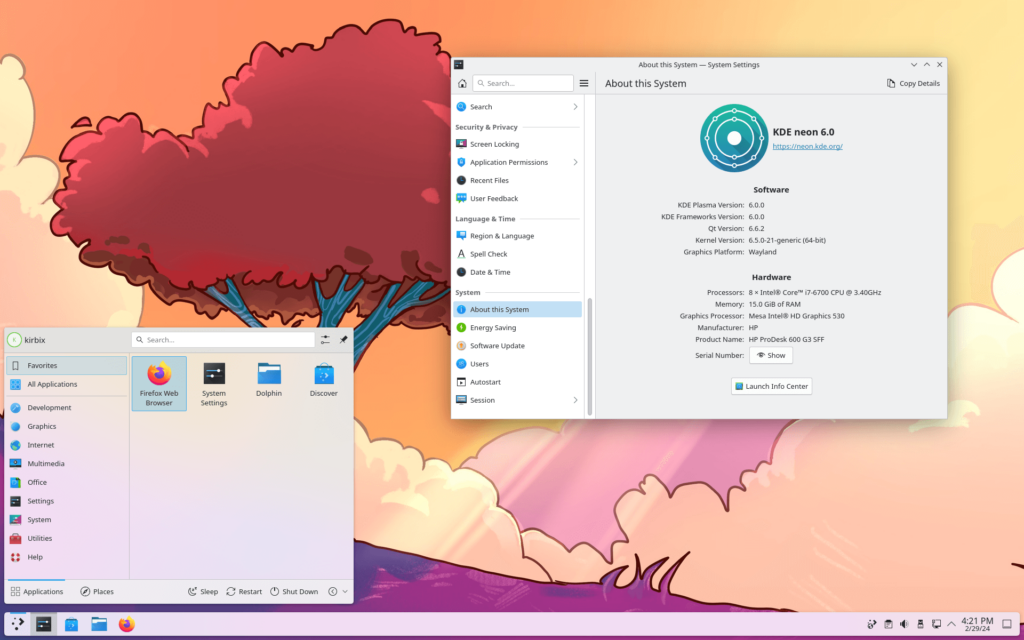 KDE Neon laptop preinstalled Linux distro