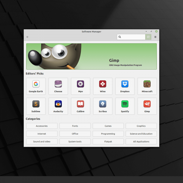 Linux Mint 20 Software Manager