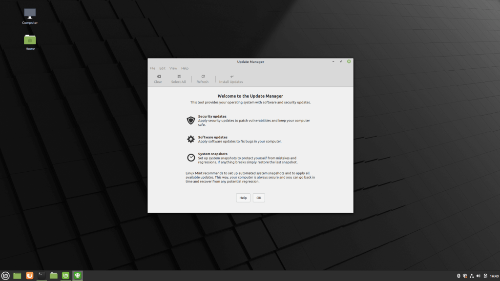 Linux Mint 20 Update Manager